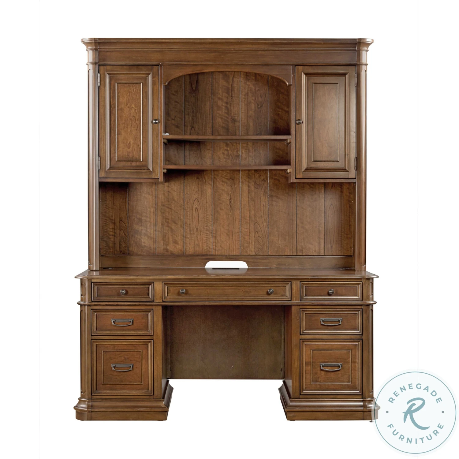 Roanoke Cherry L-Shaped Home Office Set - Image 8