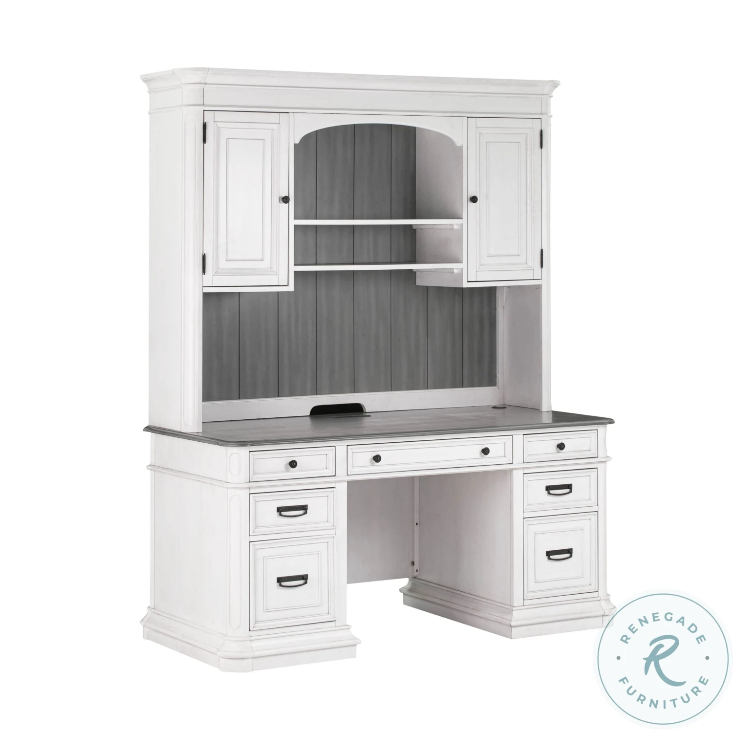 Roanoke White L-Shaped Home Office Set - Image 9