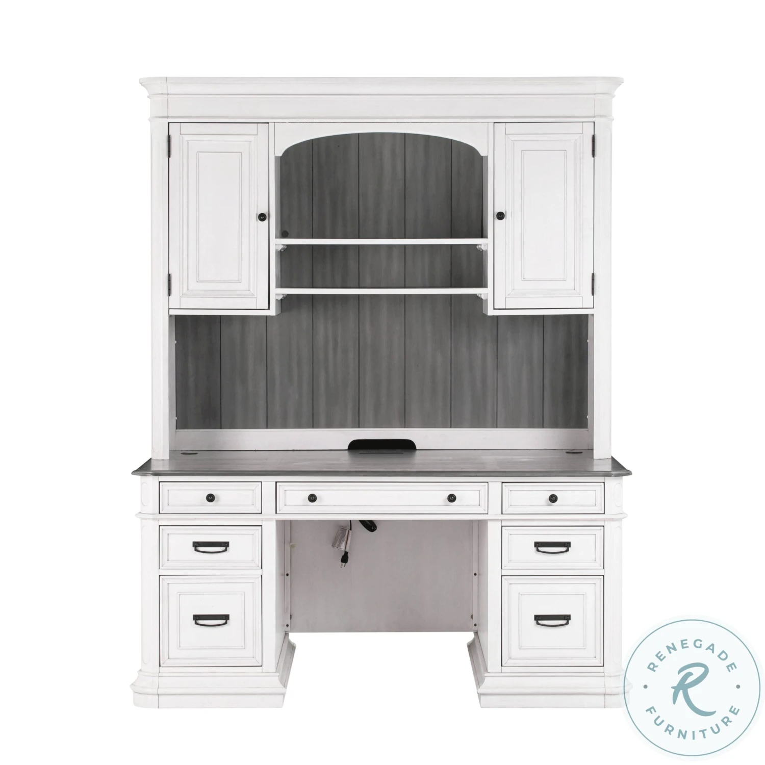 Roanoke White L-Shaped Home Office Set - Image 8