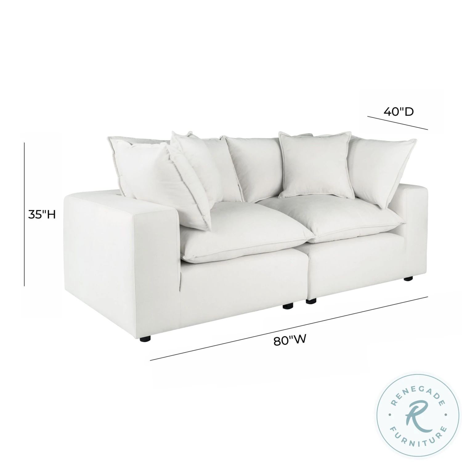 Cali Pearl Modular Loveseat - Image 7