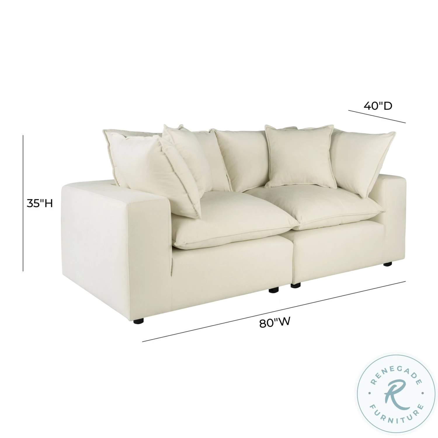 Cali Natural Modular Loveseat - Image 7