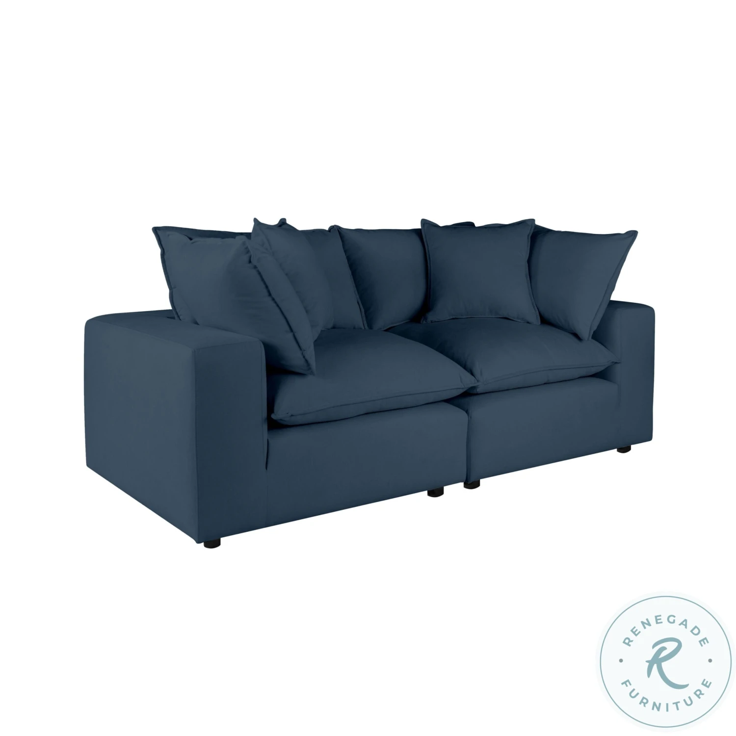 Cali Navy Modular Loveseat - Image 3