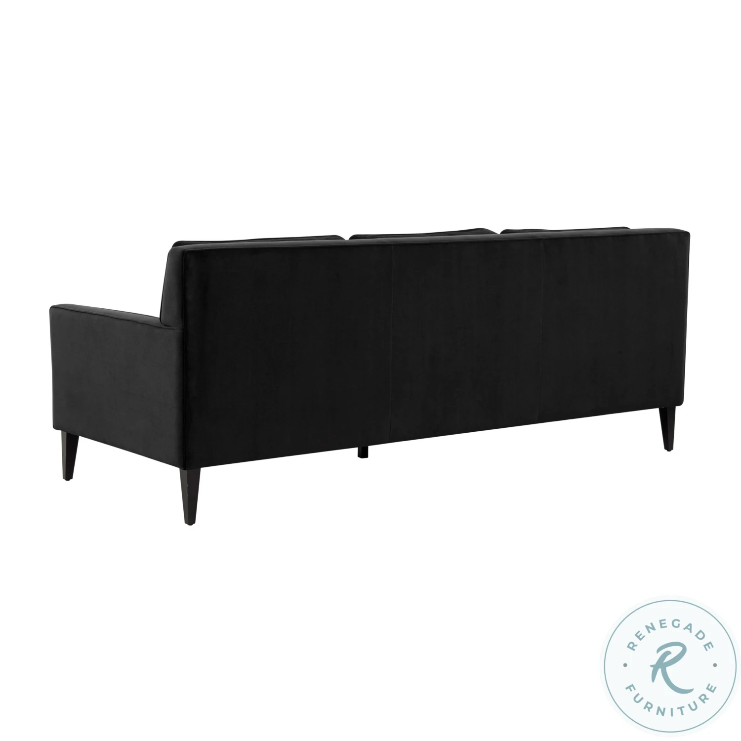 Luna Onyx Black Velvet Sofa - Image 4