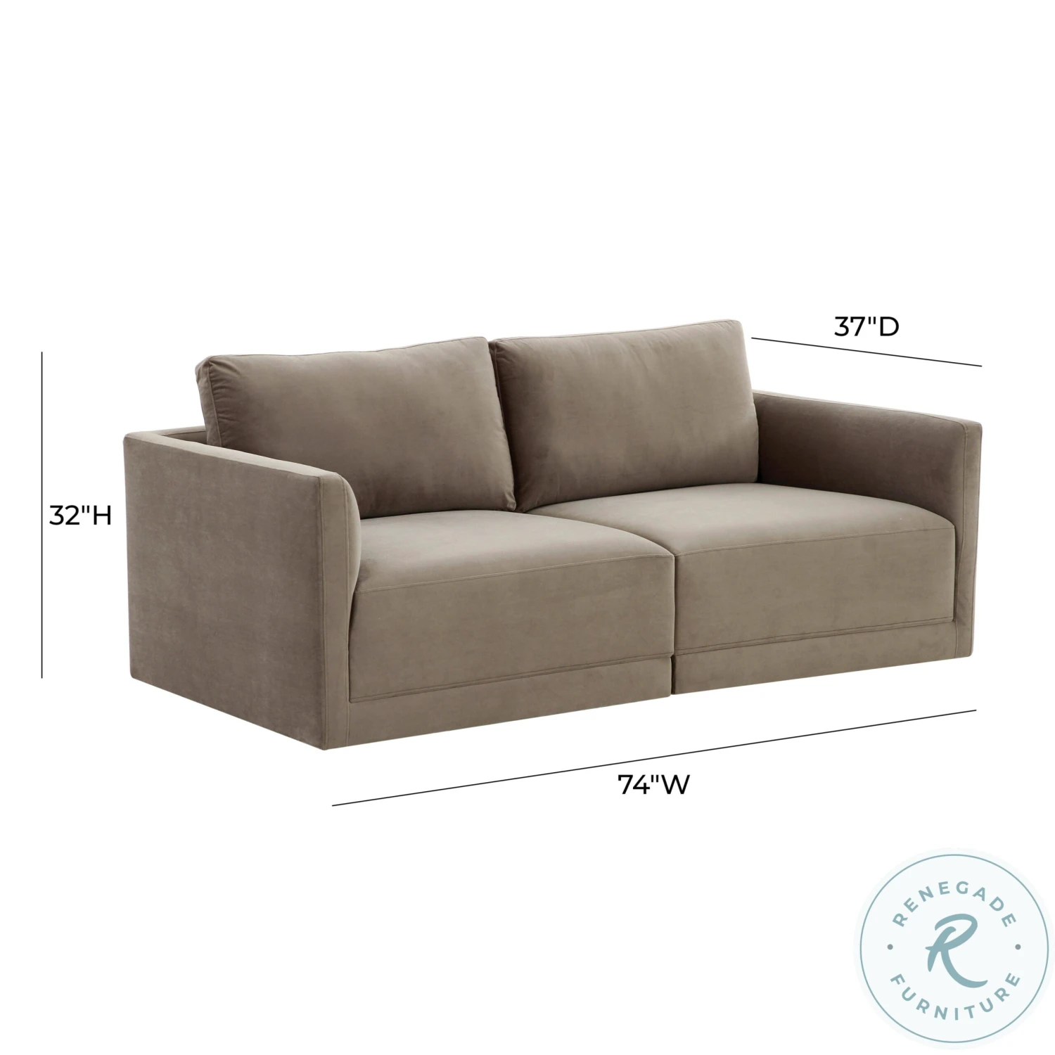 Willow Taupe Velvet Living Room Set - Image 8