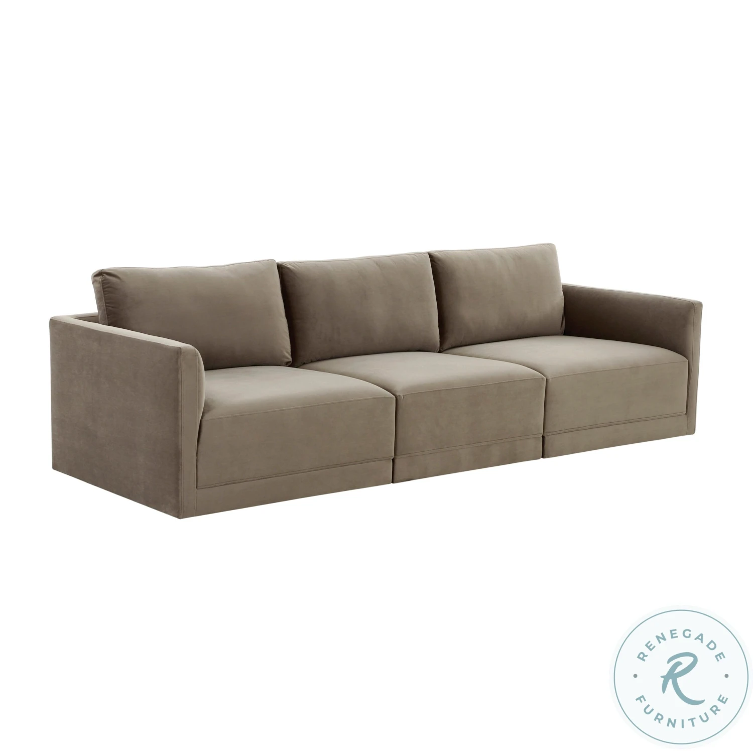 Willow Taupe Velvet Modular Sofa - Image 4