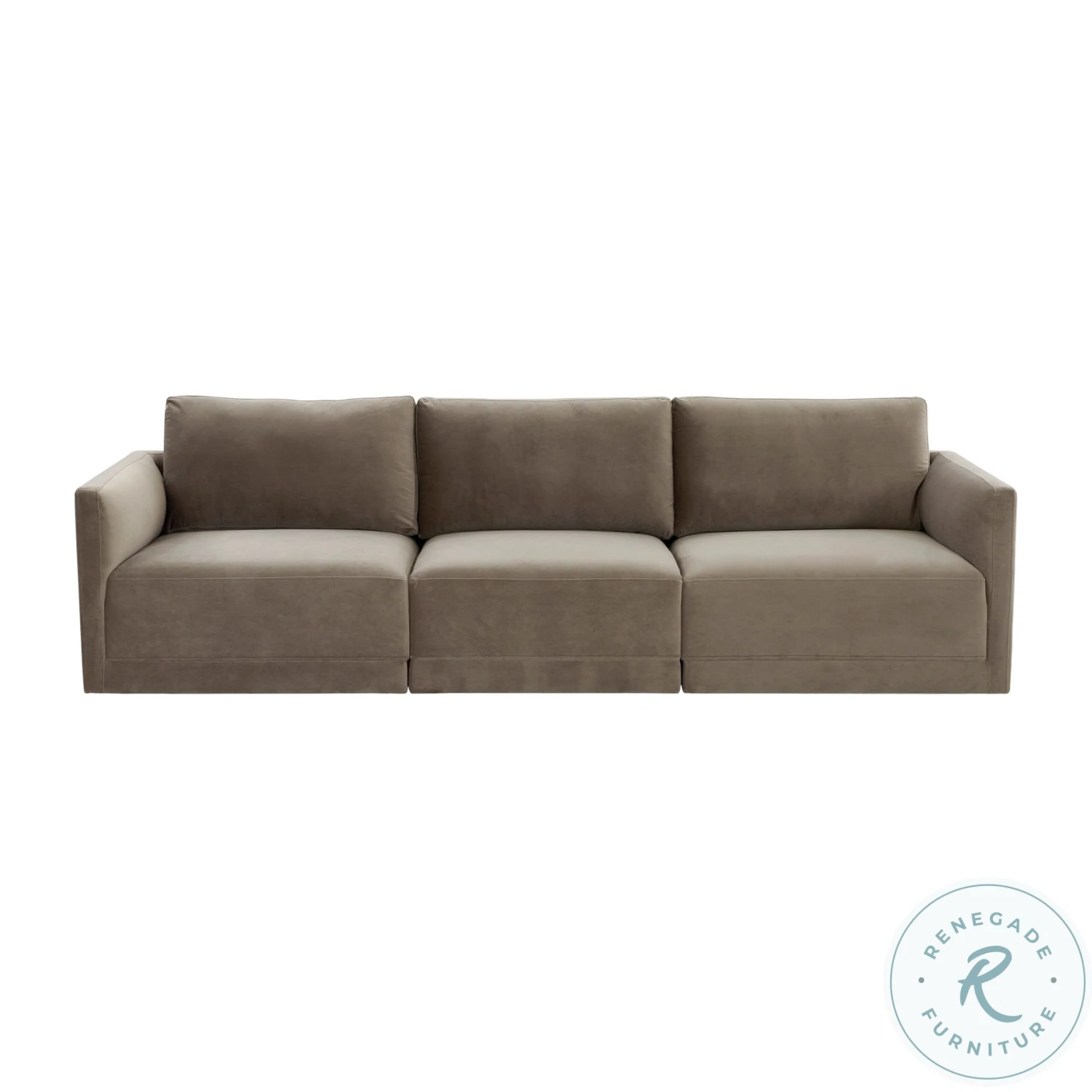 Willow Taupe Velvet Living Room Set - Image 3