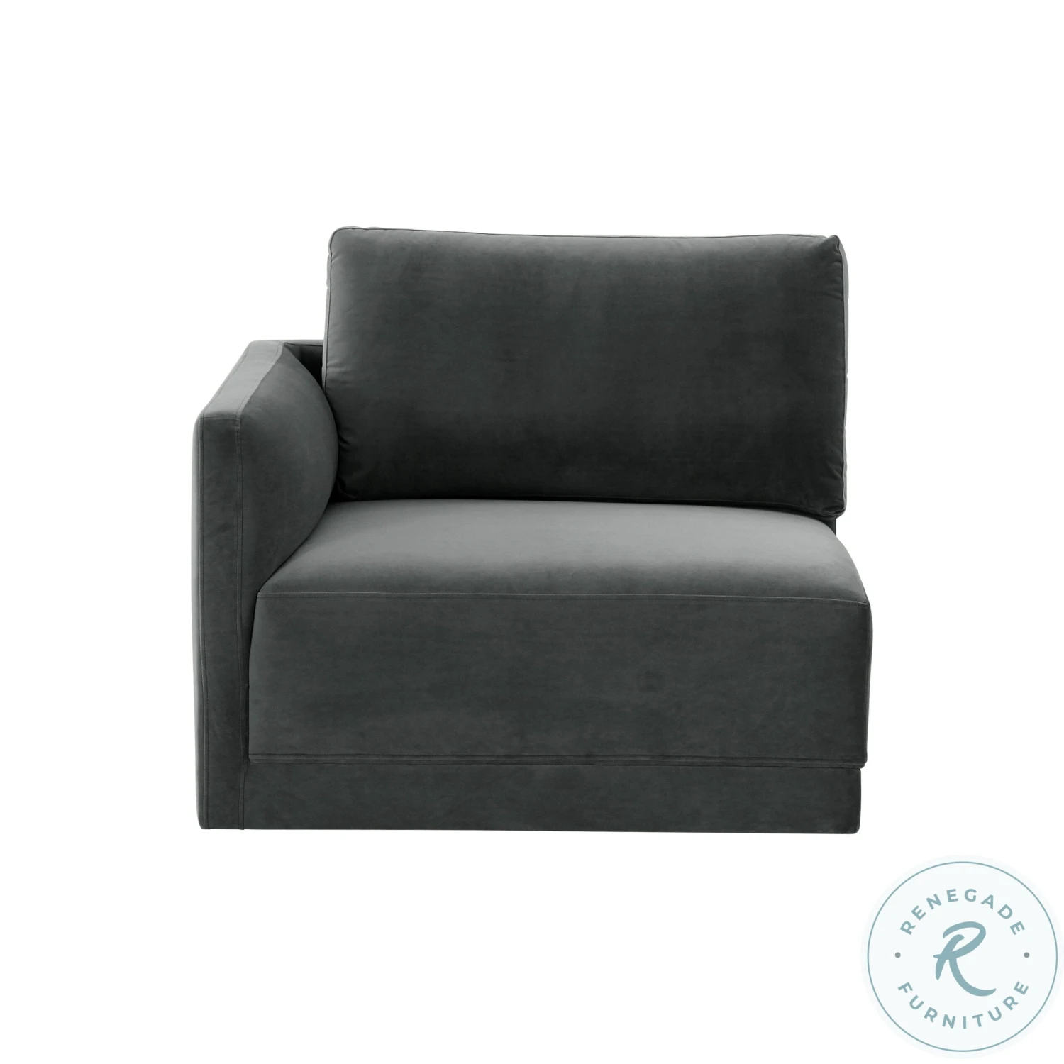 Willow Charcoal Modular Velvet Loveseat - Image 7