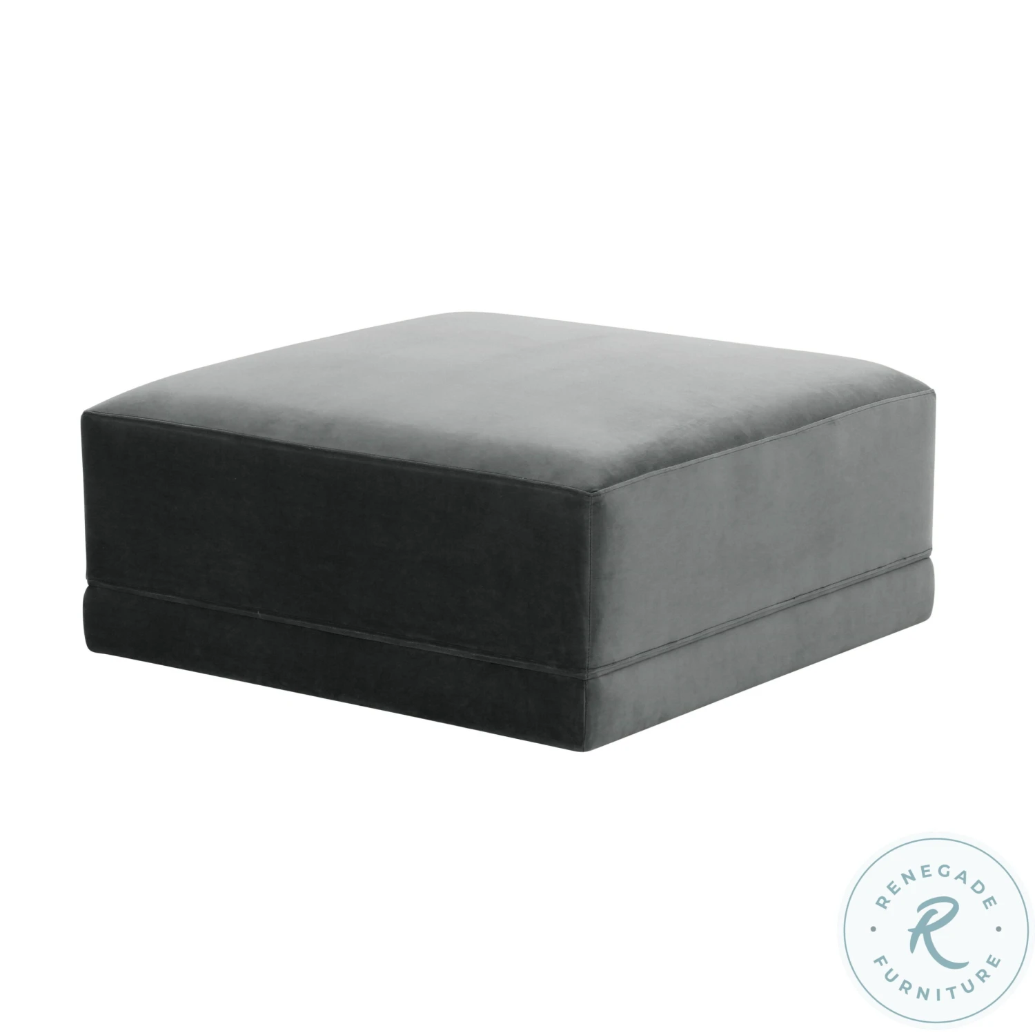 Willow Charcoal Velvet Ottoman - Image 4