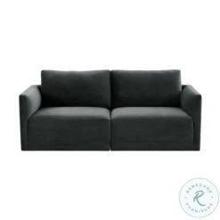 Willow Charcoal Modular Velvet Loveseat