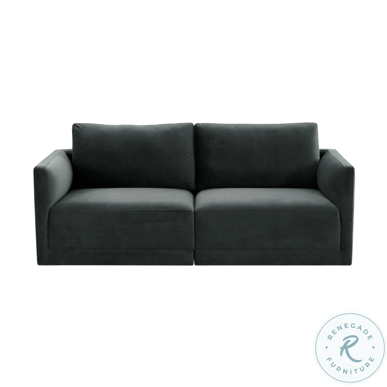 Willow Charcoal Modular Velvet Loveseat