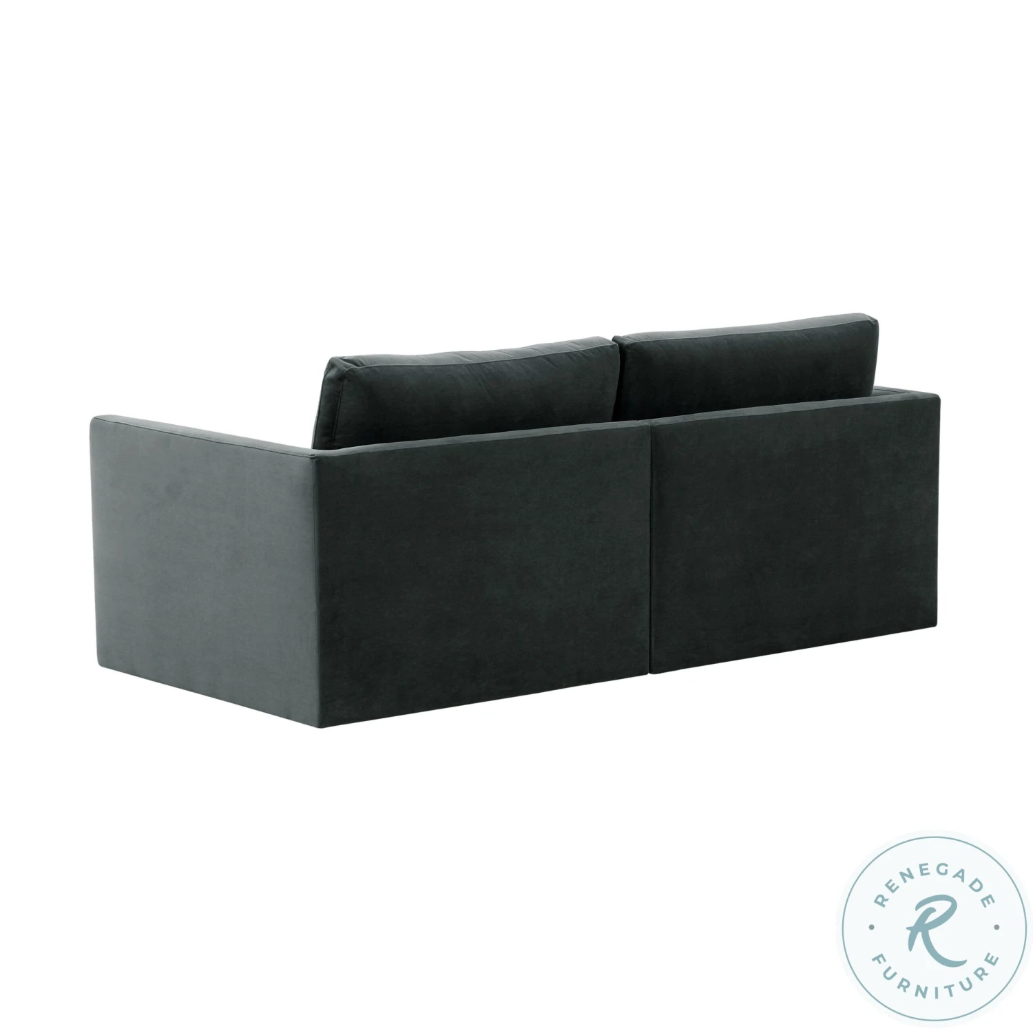 Willow Charcoal Modular Velvet Loveseat - Image 5