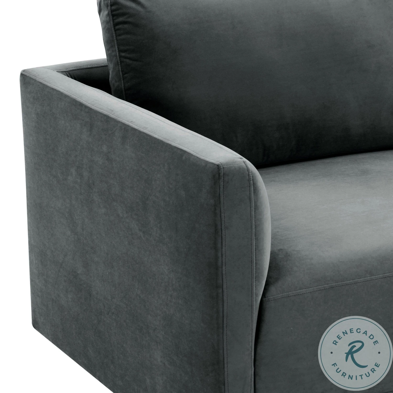 Willow Charcoal Modular Velvet Loveseat - Image 6