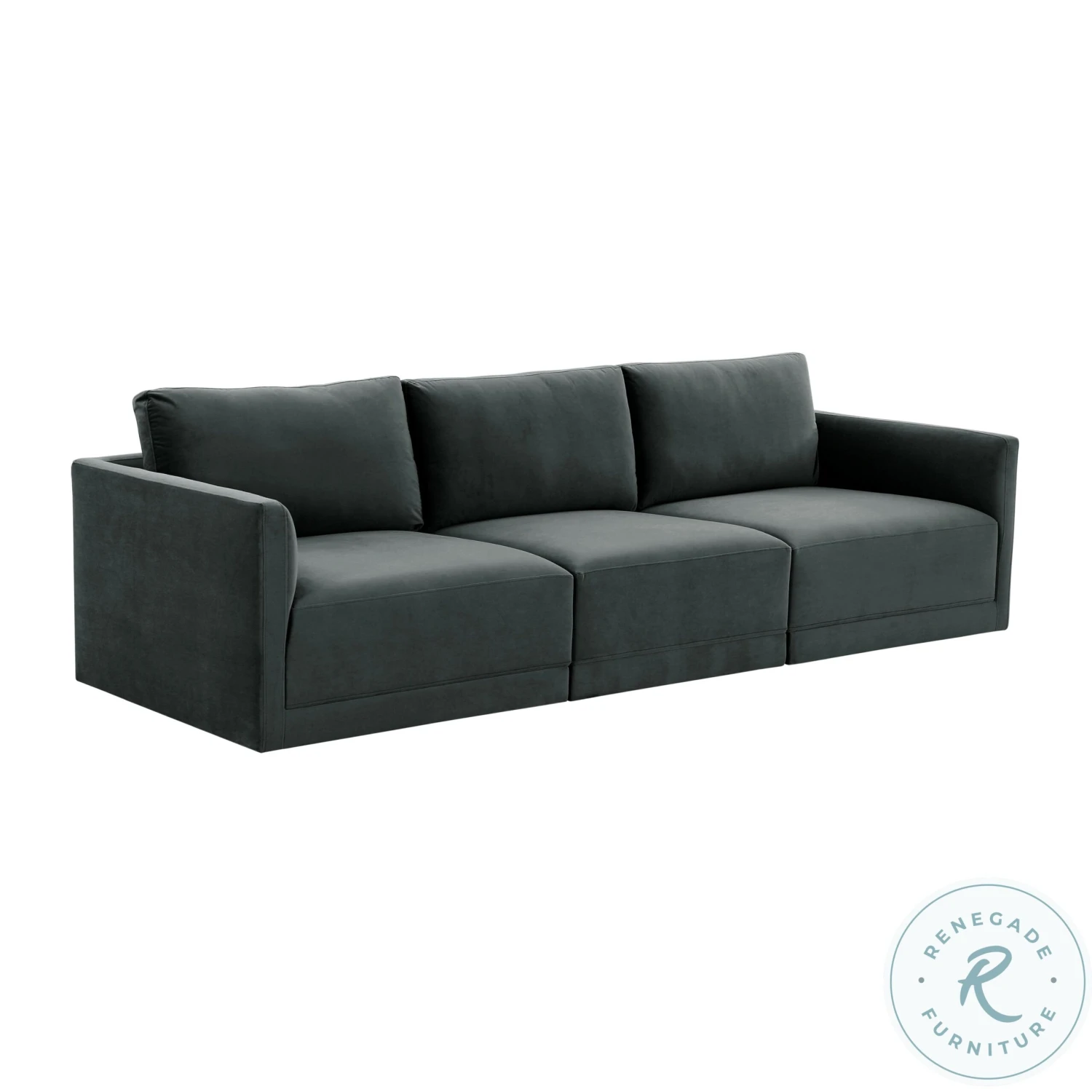 Willow Charcoal Velvet Modular Sofa - Image 4