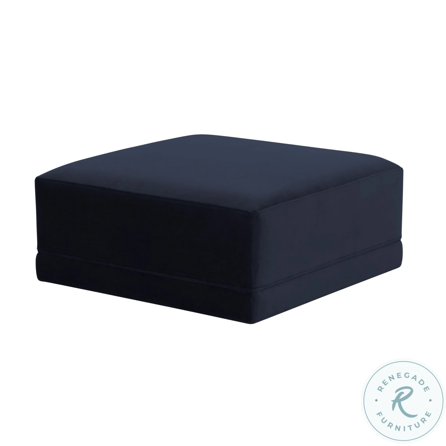 Willow Navy Velvet Ottoman - Image 4