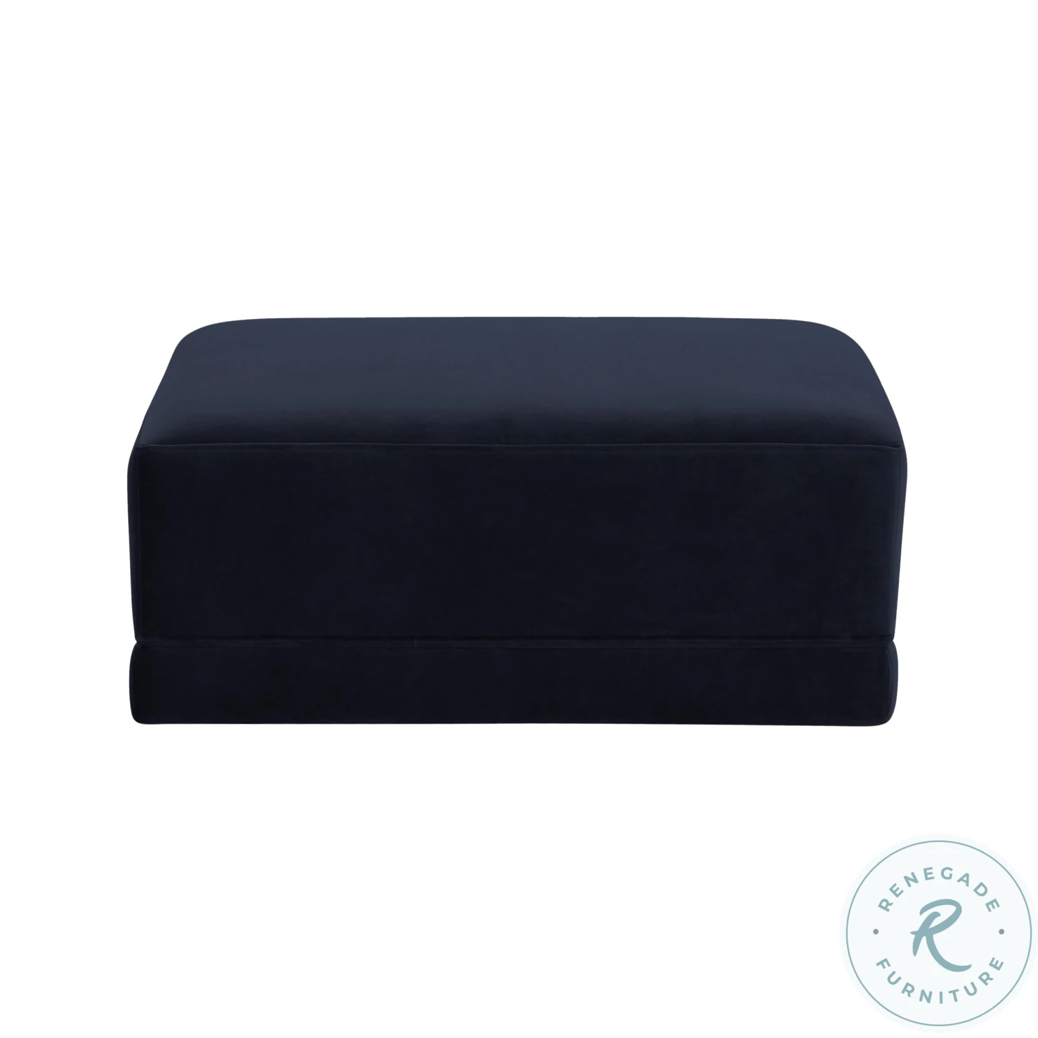 Willow Navy Velvet Ottoman