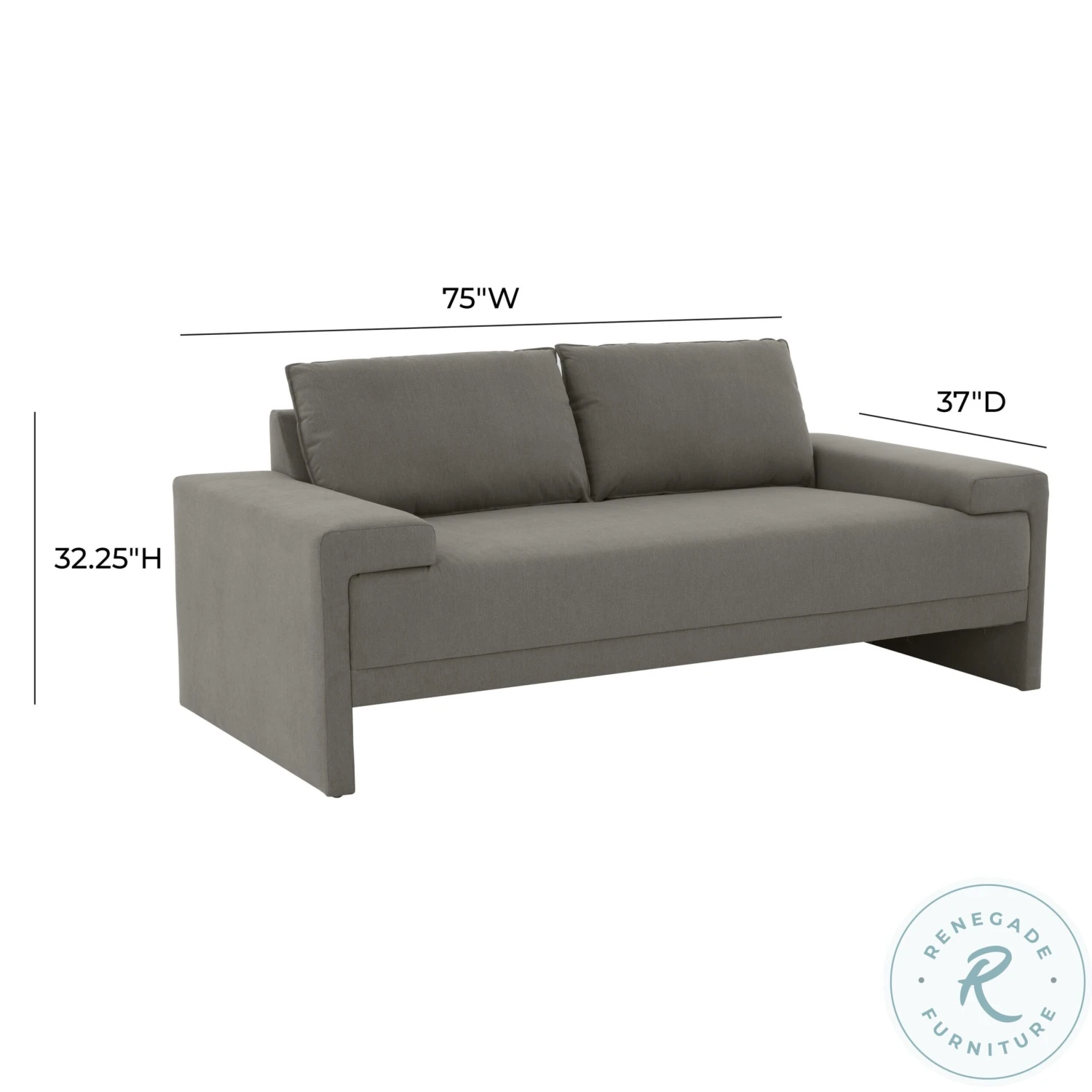 Maeve Slate Gray Loveseat - Image 8