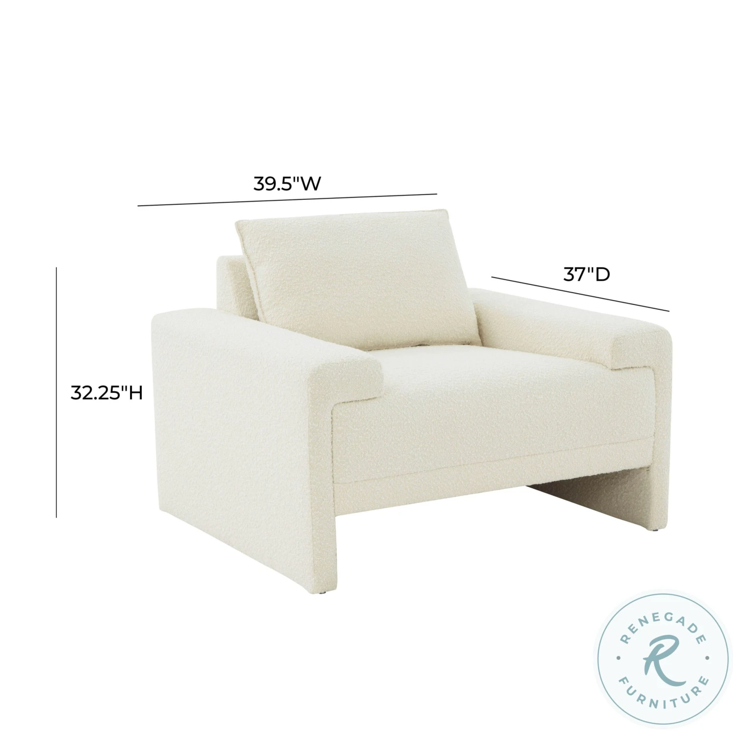 Maeve Cream Boucle Accent Chair - Image 8