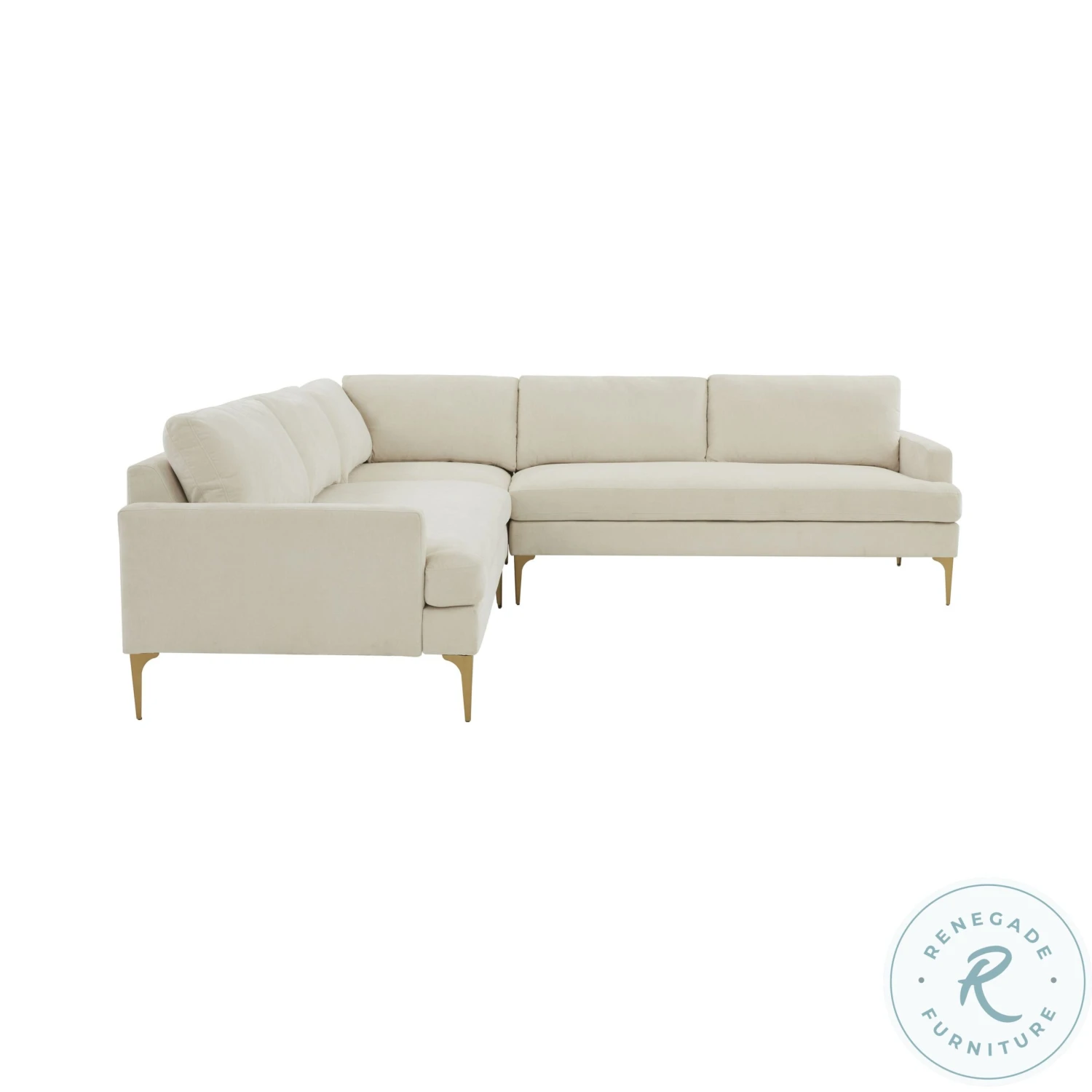 Serena Cream Sectional With Brass Legs - Image 3