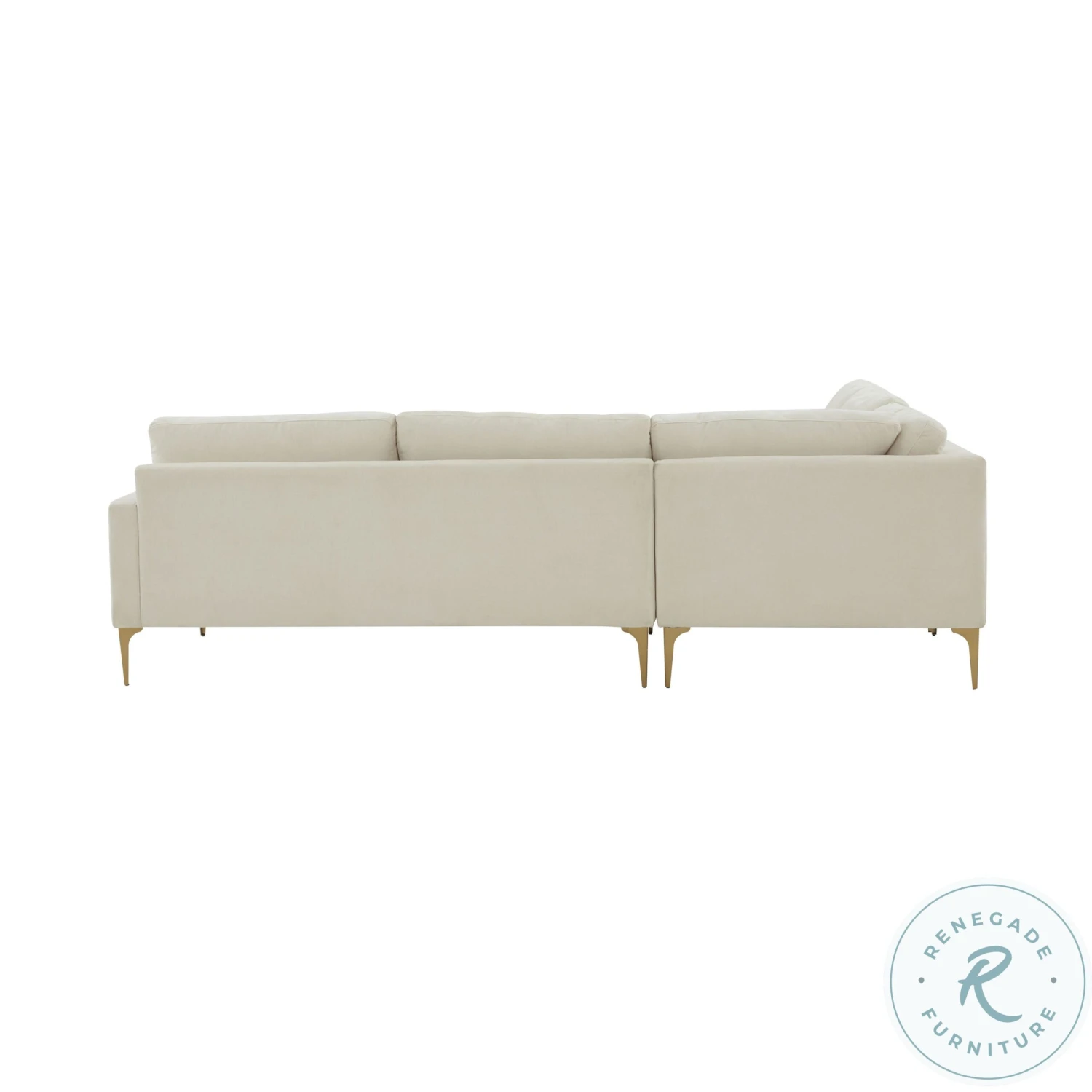 Serena Cream Sectional With Brass Legs - Image 8