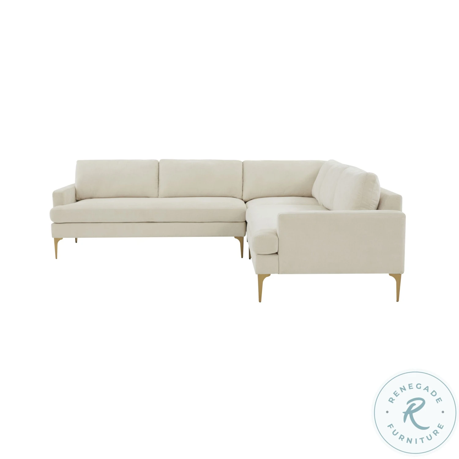Serena Cream Sectional With Brass Legs - Image 7
