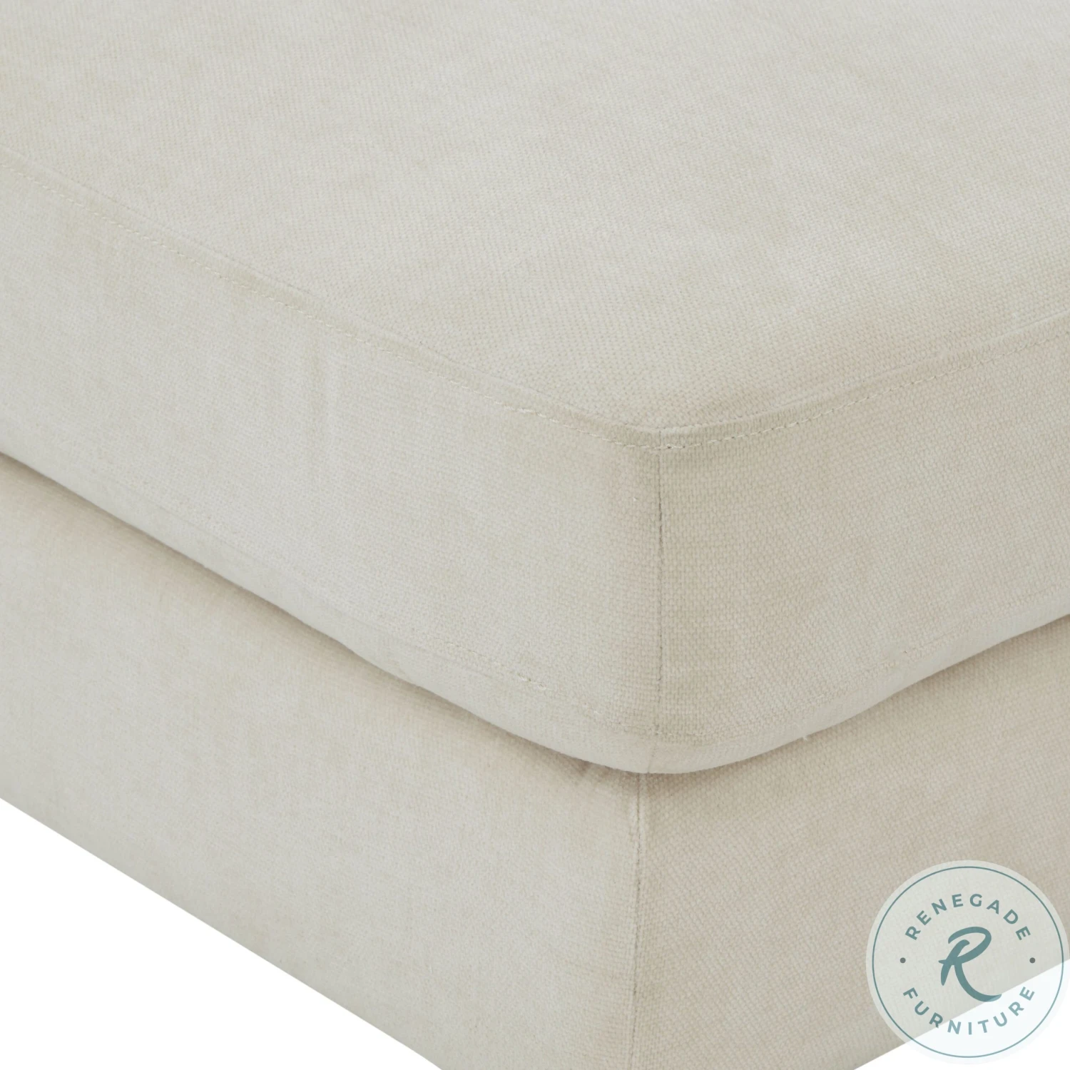 Serena Cream Velvet Ottoman With Brass Legs - Image 5