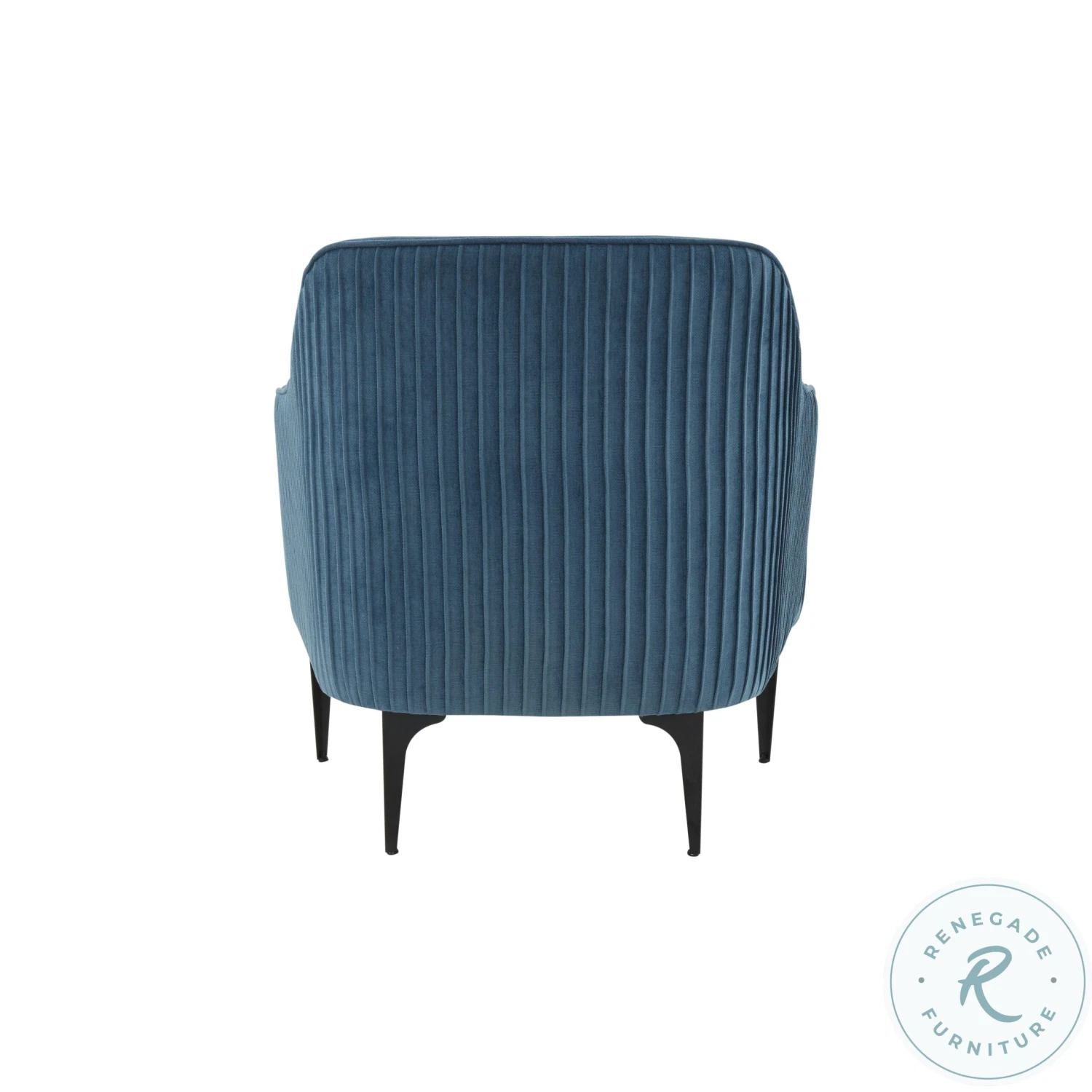 Serena Blue Velvet Accent Chair With Black Legs - Image 7