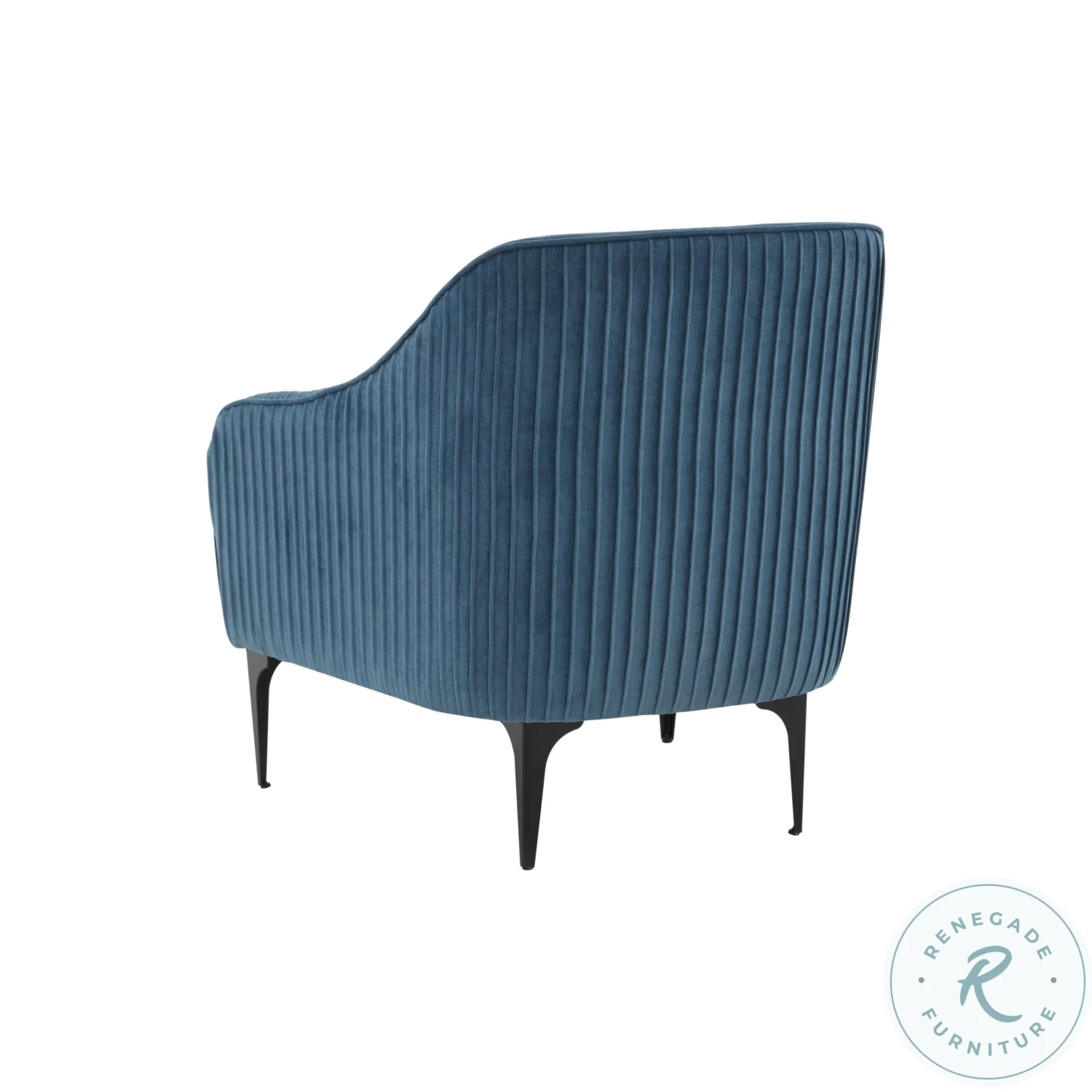 Serena Blue Velvet Accent Chair With Black Legs - Image 8