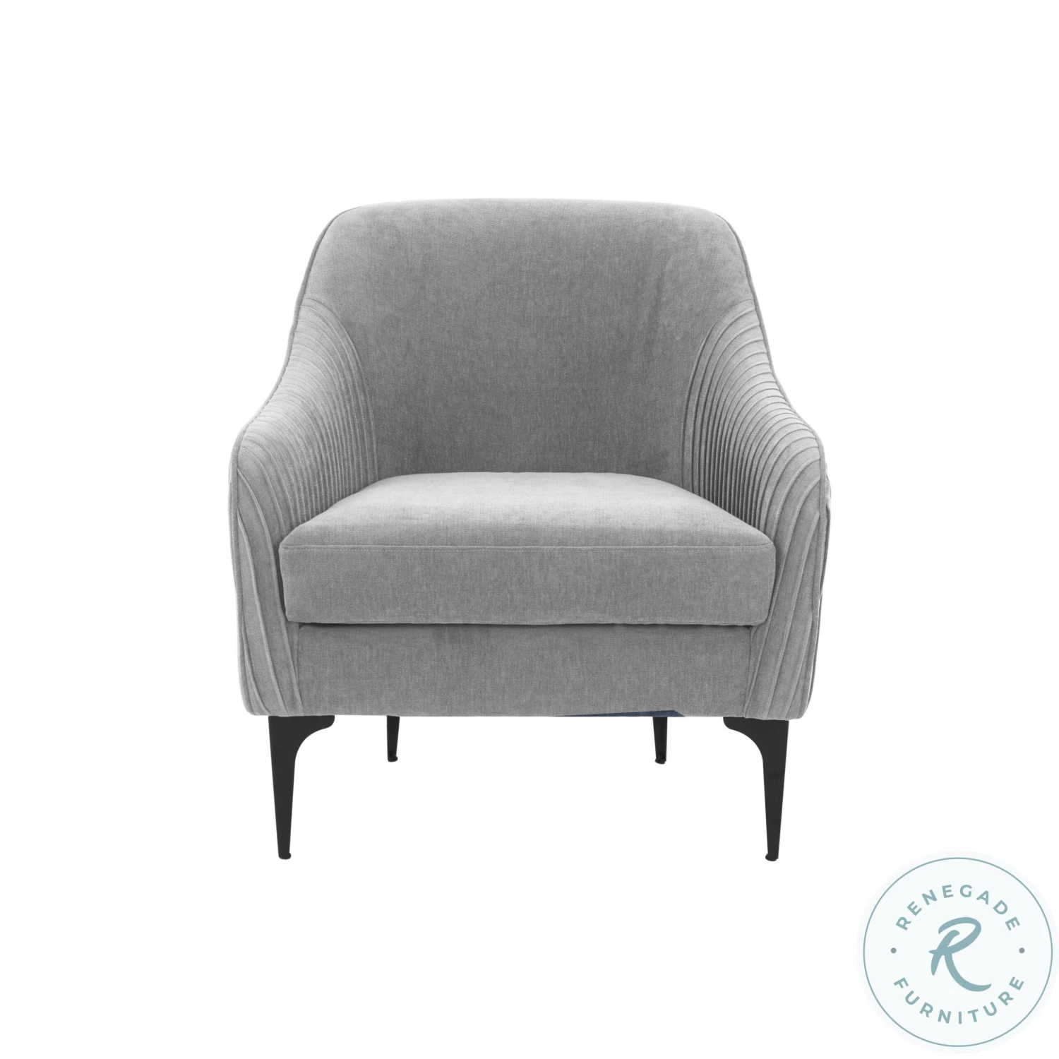 Serena Gray Velvet Accent Chair With Black Legs