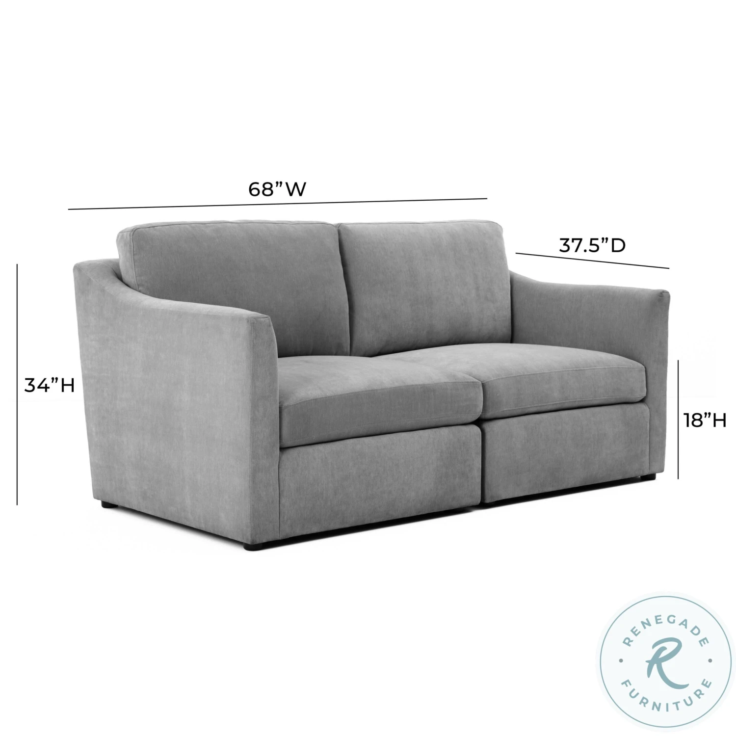 Aiden Gray Modular Loveseat - Image 6