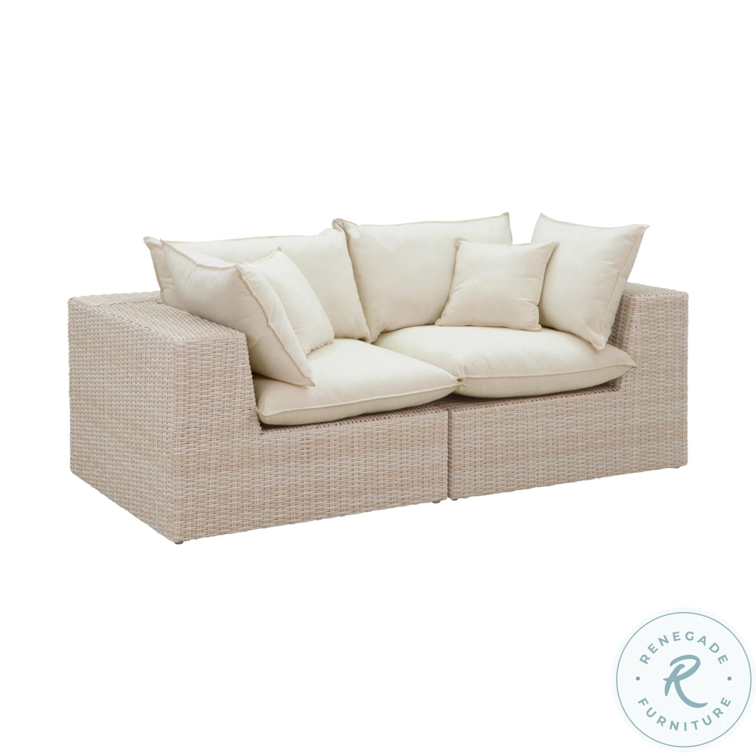 Cali Natural Wicker Outdoor Conversation Set - Image 5