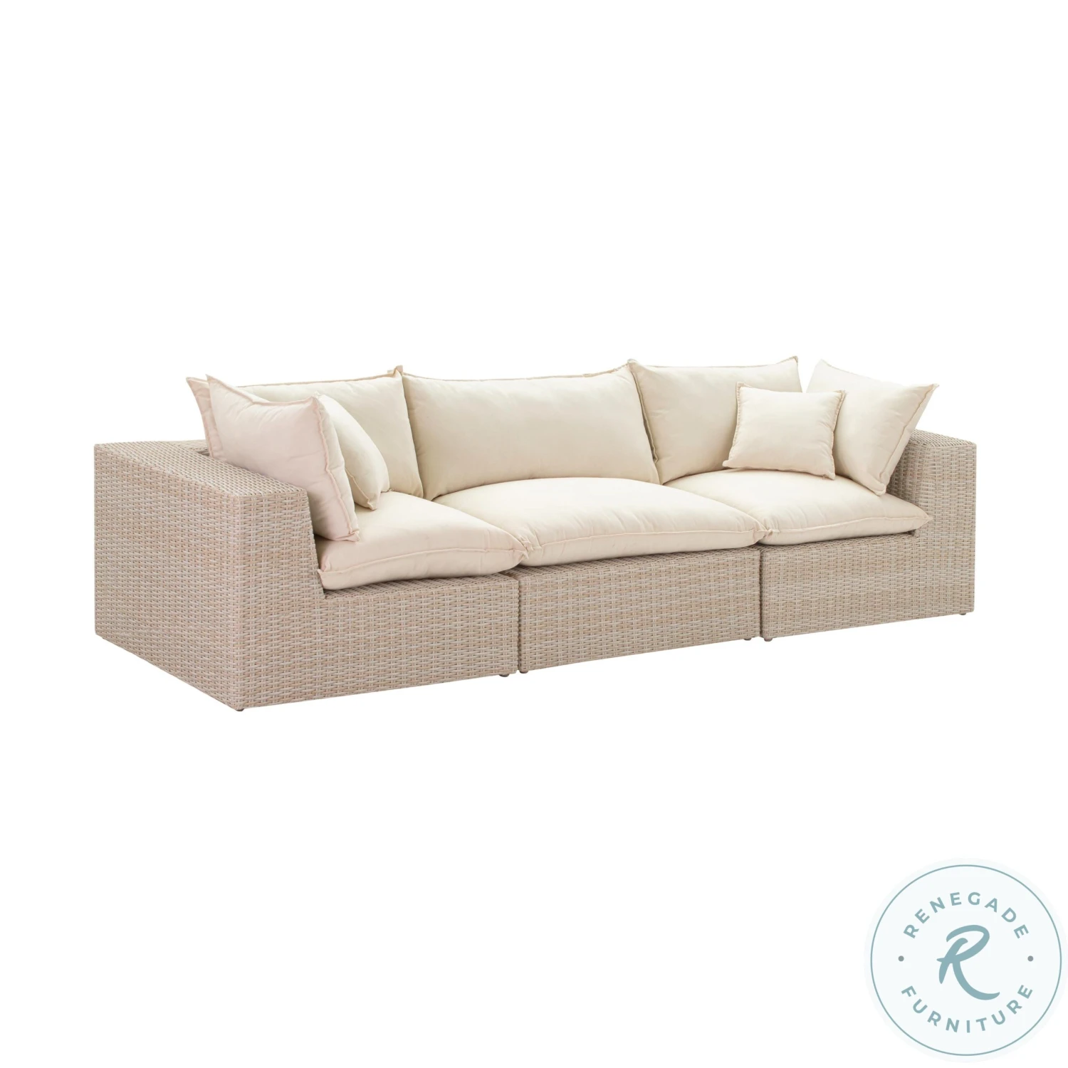 Cali Natural Wicker Outdoor Conversation Set - Image 4