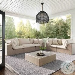 Cali Natural Wicker Outdoor Conversation Set