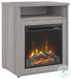 Studio C Platinum Gray 24" Electric Fireplace With Shelf