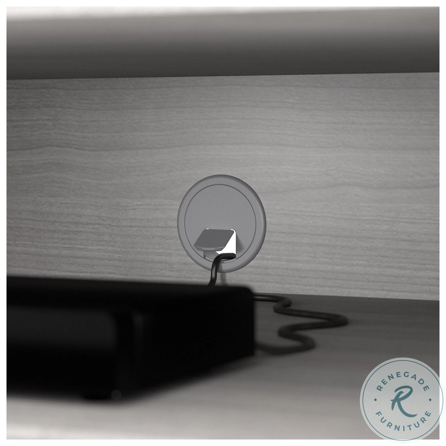 Studio C Platinum Gray 24" Electric Fireplace With Shelf - Image 5