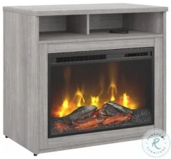 Studio C Platinum Gray 32" Electric Fireplace With Shelf
