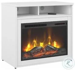 Studio C White 32" Electric Fireplace With Shelf
