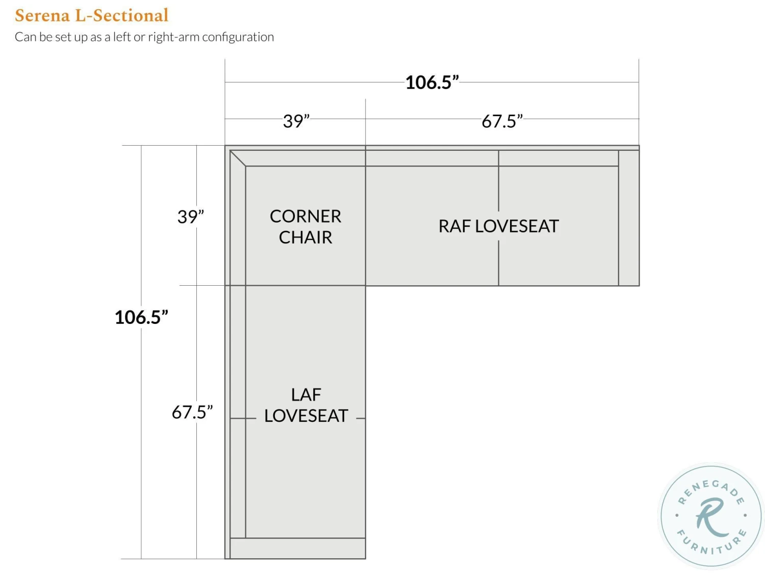 Serena Cream Sectional With Brass Legs - Image 5