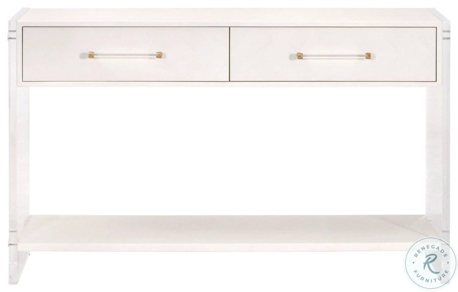 Traditions Sonia Pearl Shagreen And Lucite Console Table - Image 3