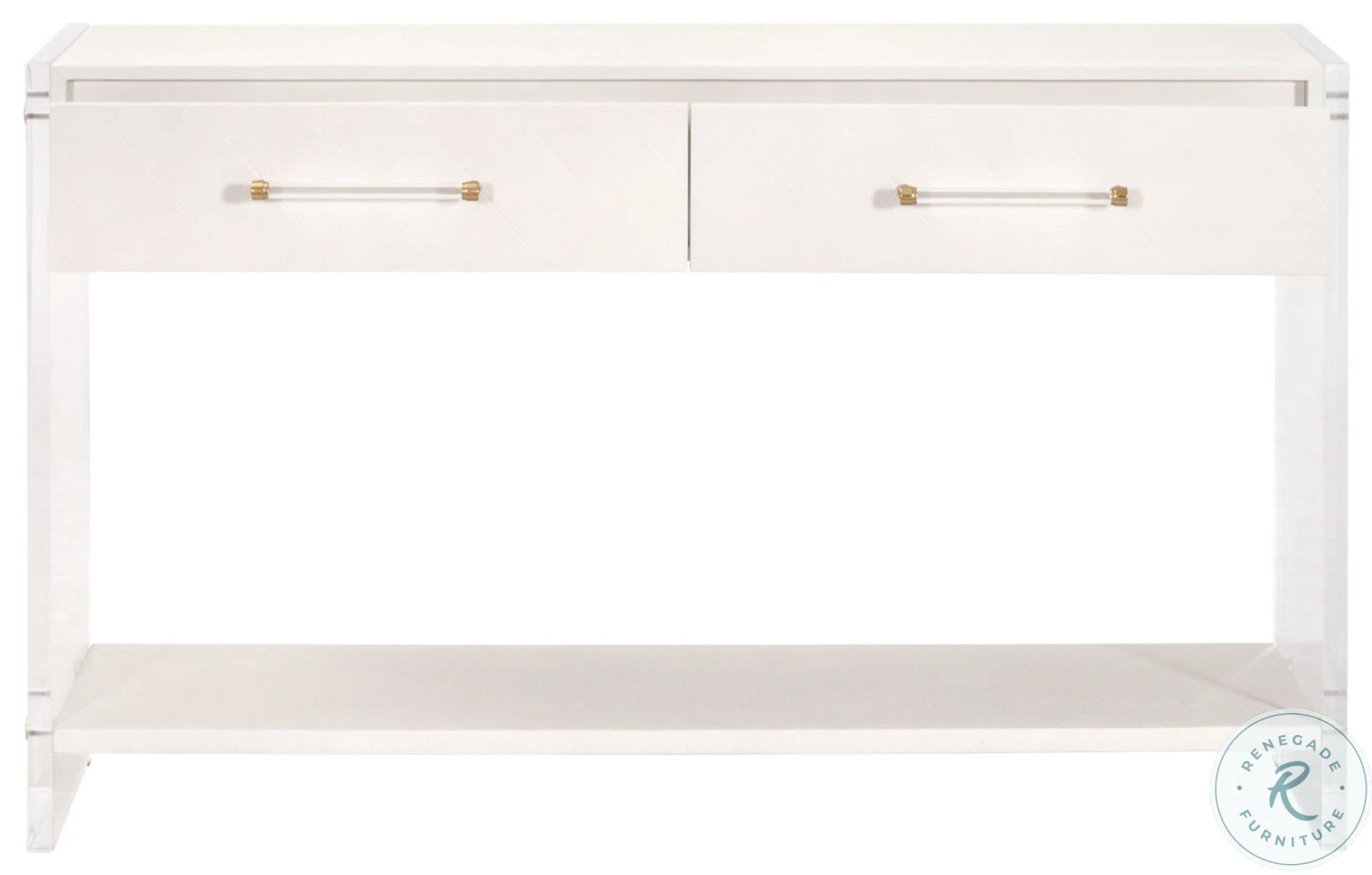 Traditions Sonia Pearl Shagreen And Lucite Console Table - Image 4