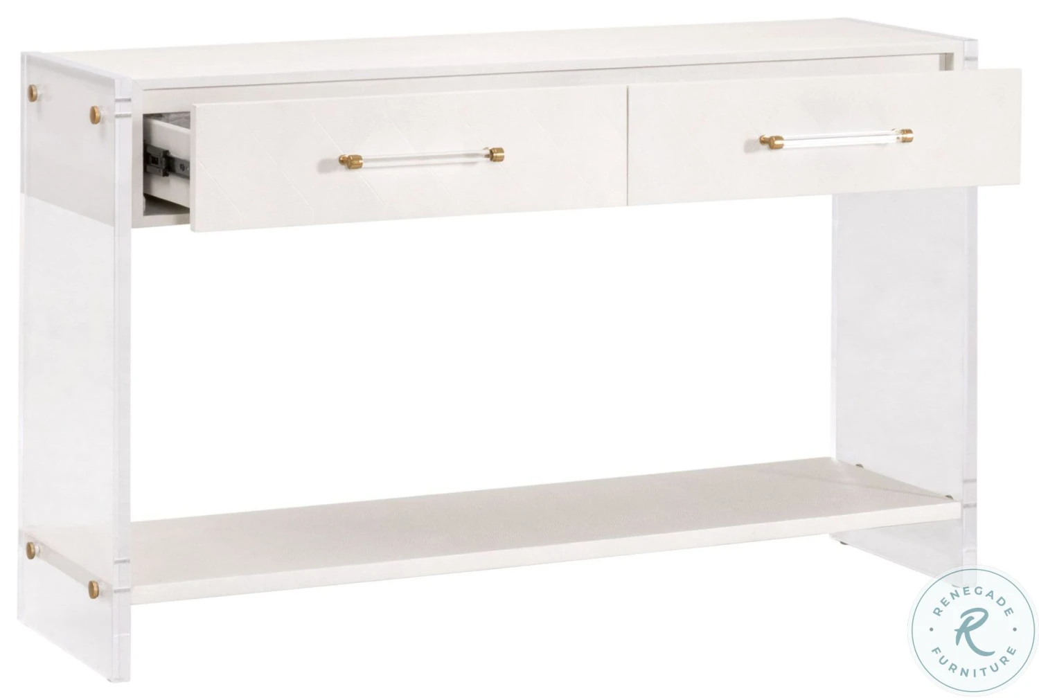 Traditions Sonia Pearl Shagreen And Lucite Console Table - Image 2