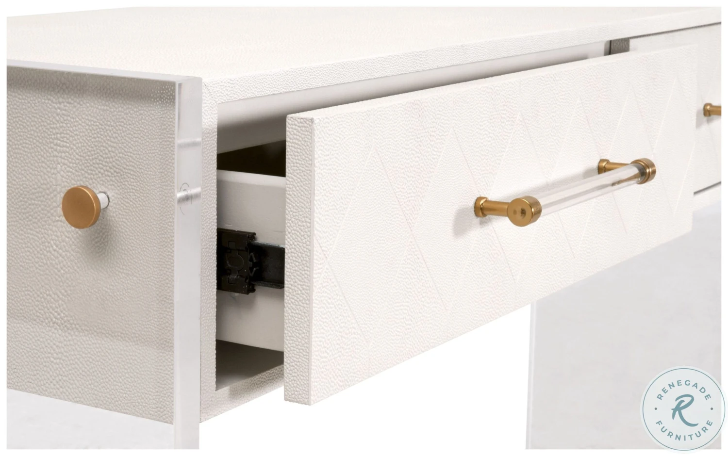 Traditions Sonia Pearl Shagreen And Lucite Console Table - Image 8