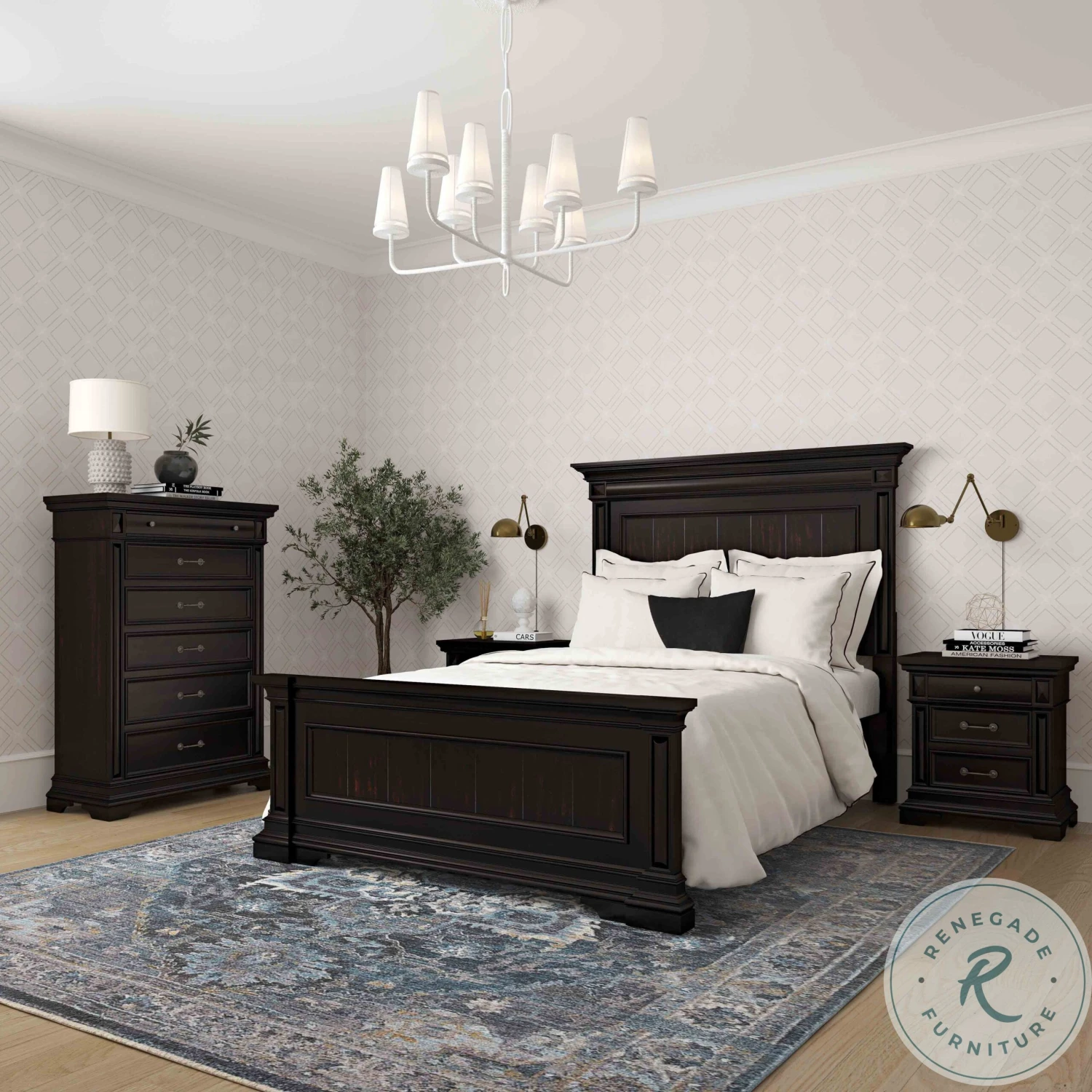 Stamford Brown King Panel Bed - Image 4