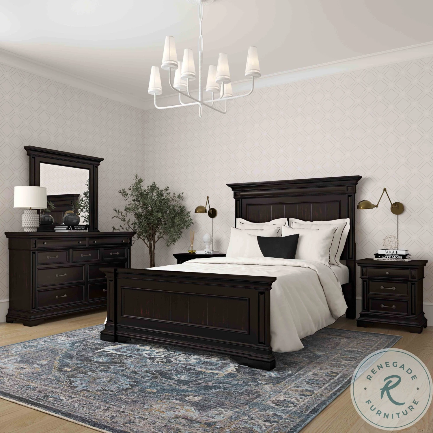 Stamford Brown Queen Panel Bed - Image 3