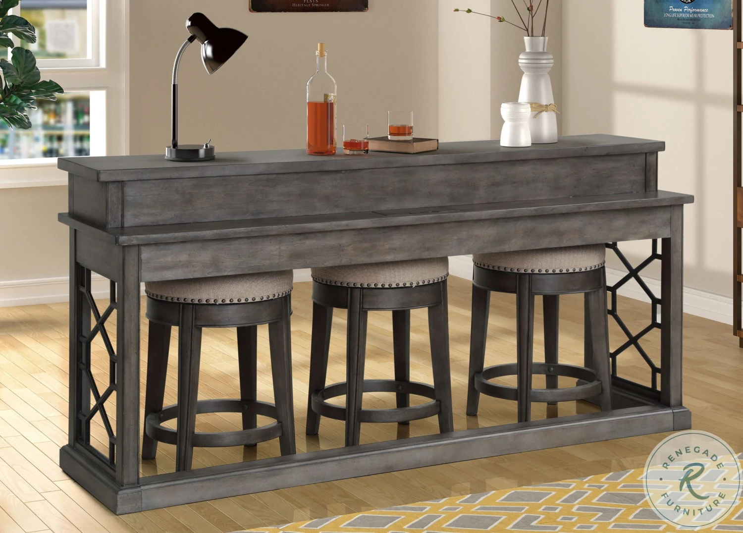 Sundance Smokey Gray Everywhere Console Bar Table - Image 7