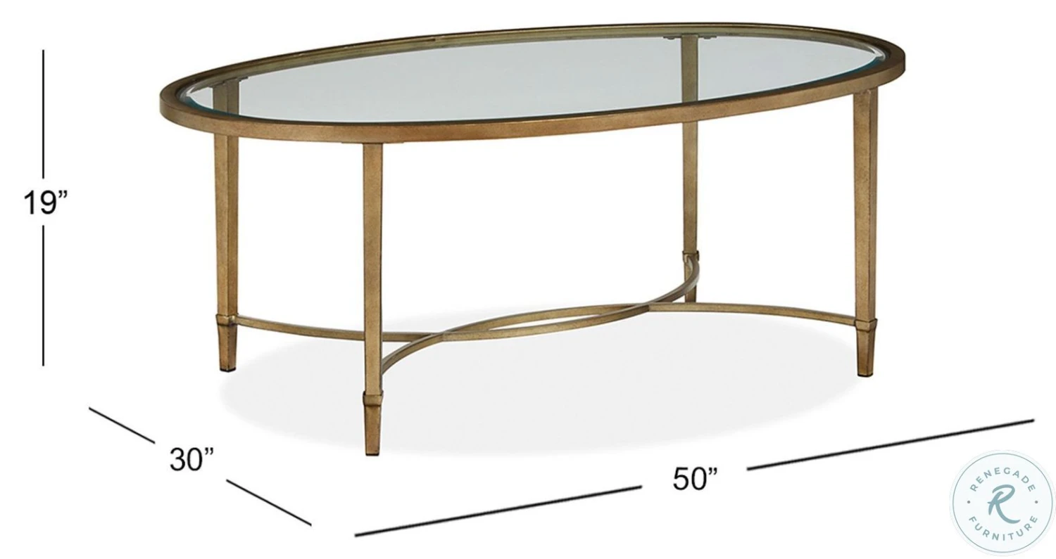 Copia Antiqued Silver With Gold Tint Oval Occasional Table Set - Image 3