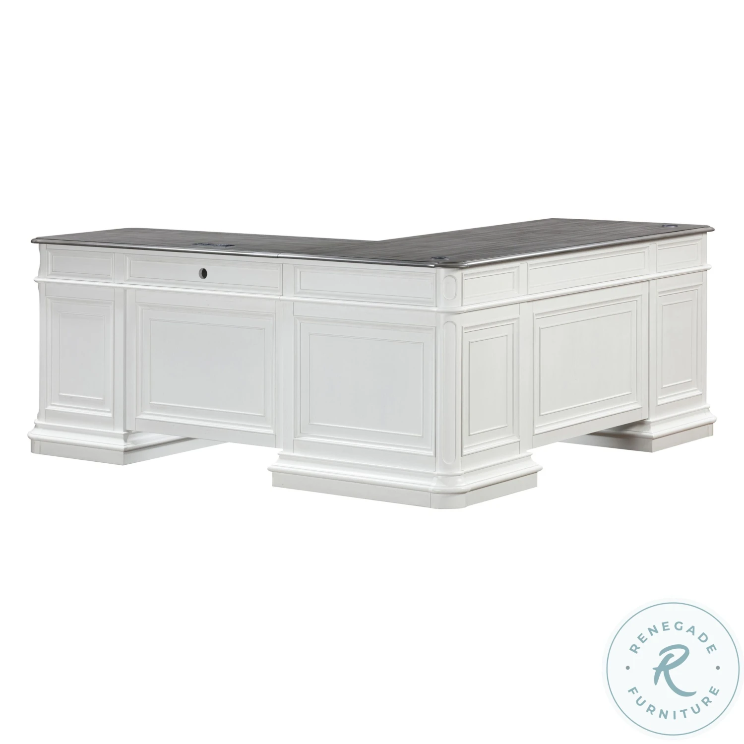 Roanoke White L-Shaped Home Office Set - Image 3