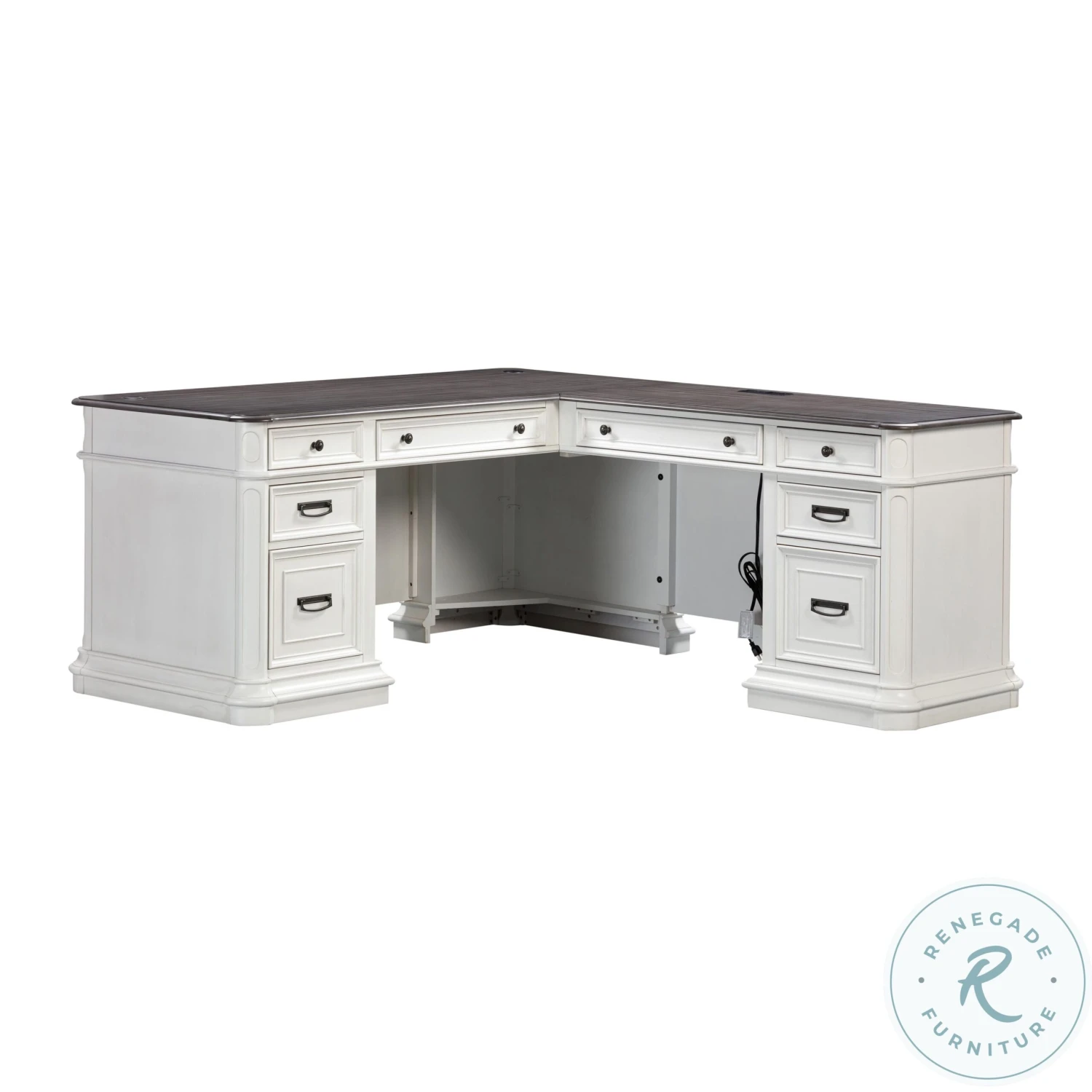 Roanoke White L-Shaped Home Office Set - Image 4