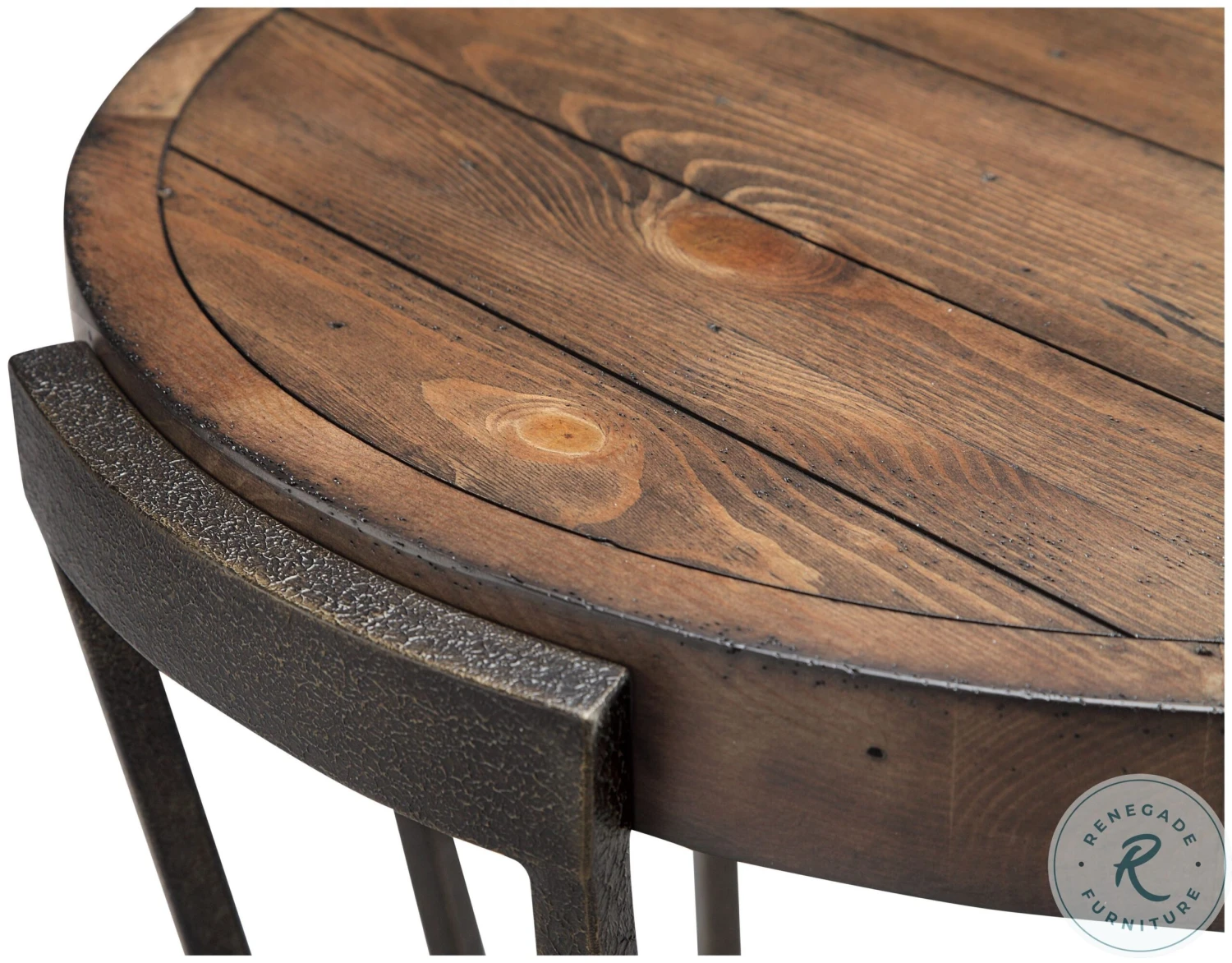 Yukon Bourbon And Aged Iron Round Occasional Table Set - Image 2