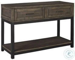 Johurst Grayish Brown And Black Sofa Table