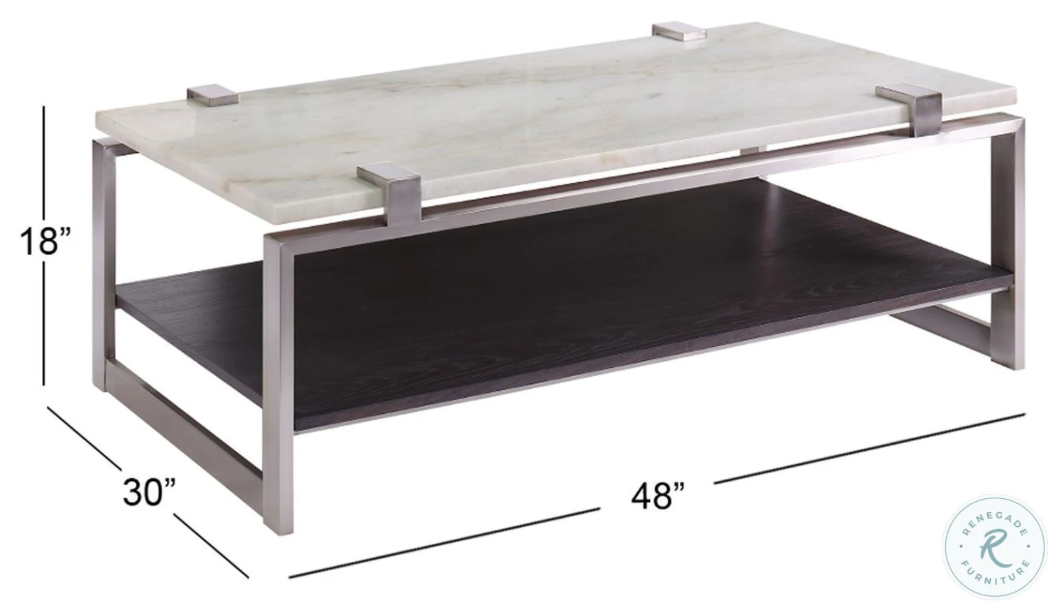 Paradox Pearl White And Roasted Almond Metal Rectangular Occasional Table Set - Image 3